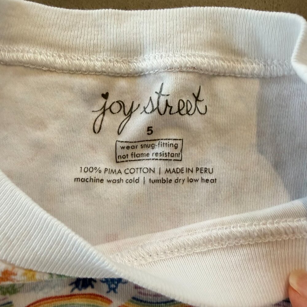 Joy Street Rainbow Pajama Set Size 5 | 100% Pima Cotton | Colorful Print - Picture 3 of 3